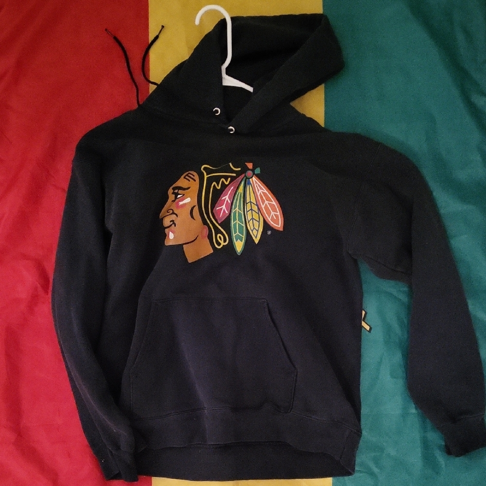 Hanes Black Hoodie with Colorful Graphic